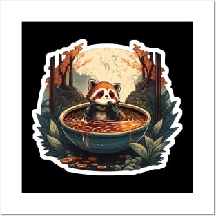 Red Panda Ramen Hot Spring Posters and Art